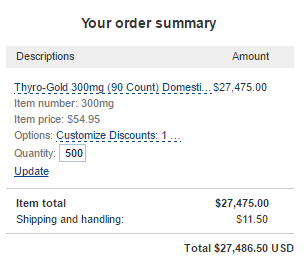 thyro-gold postage cost
